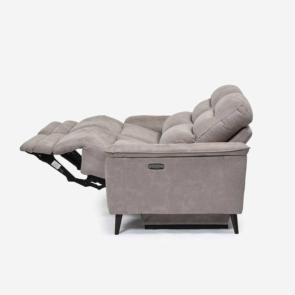 電動リクライニングラブソファ 2人掛け 幅160cm「レイーダ」布#B-946 シルバー色