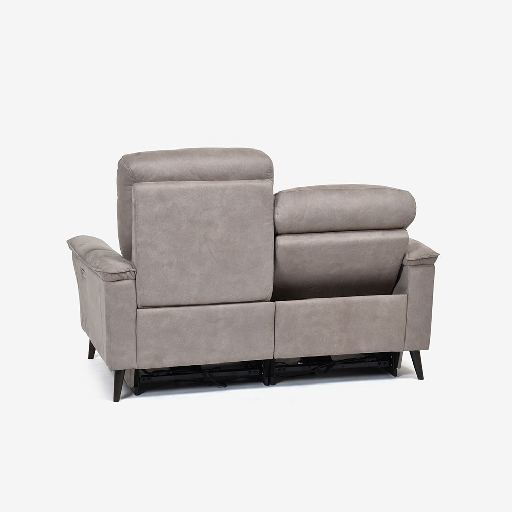 電動リクライニングラブソファ 2人掛け 幅160cm「レイーダ」布#B-946 シルバー色