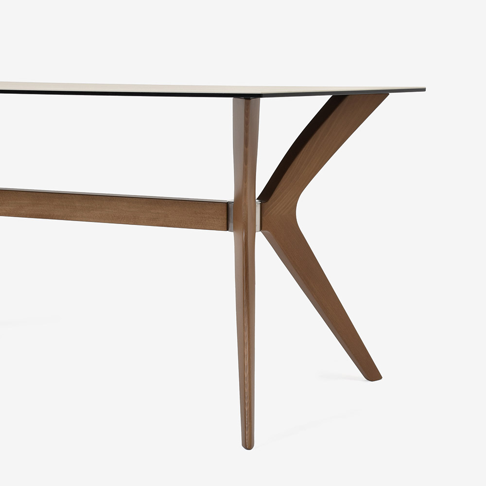 Calligaris(カリガリス)ダイニングテーブル「Tokyo CS18-FR」天板セラミックガラス P32Cホワイトトラバーチン色/脚部ビーチ材 P1GW CANALETTO WALNUT 全2サイズ