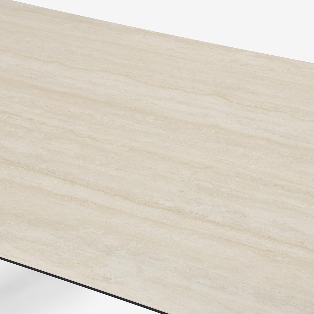 Calligaris(カリガリス)ダイニングテーブル「Tokyo CS18-FR」天板セラミックガラス P32Cホワイトトラバーチン色/脚部ビーチ材 P1GW CANALETTO WALNUT 全2サイズ