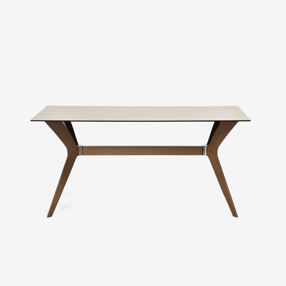 Calligaris（カリガリス）ダイニングテーブル「Tokyo CS18-FR」天板セラミックガラス P32Cホワイトトラバーチン色/脚部ビーチ材 P1GW CANALETTO WALNUT 全2サイズ