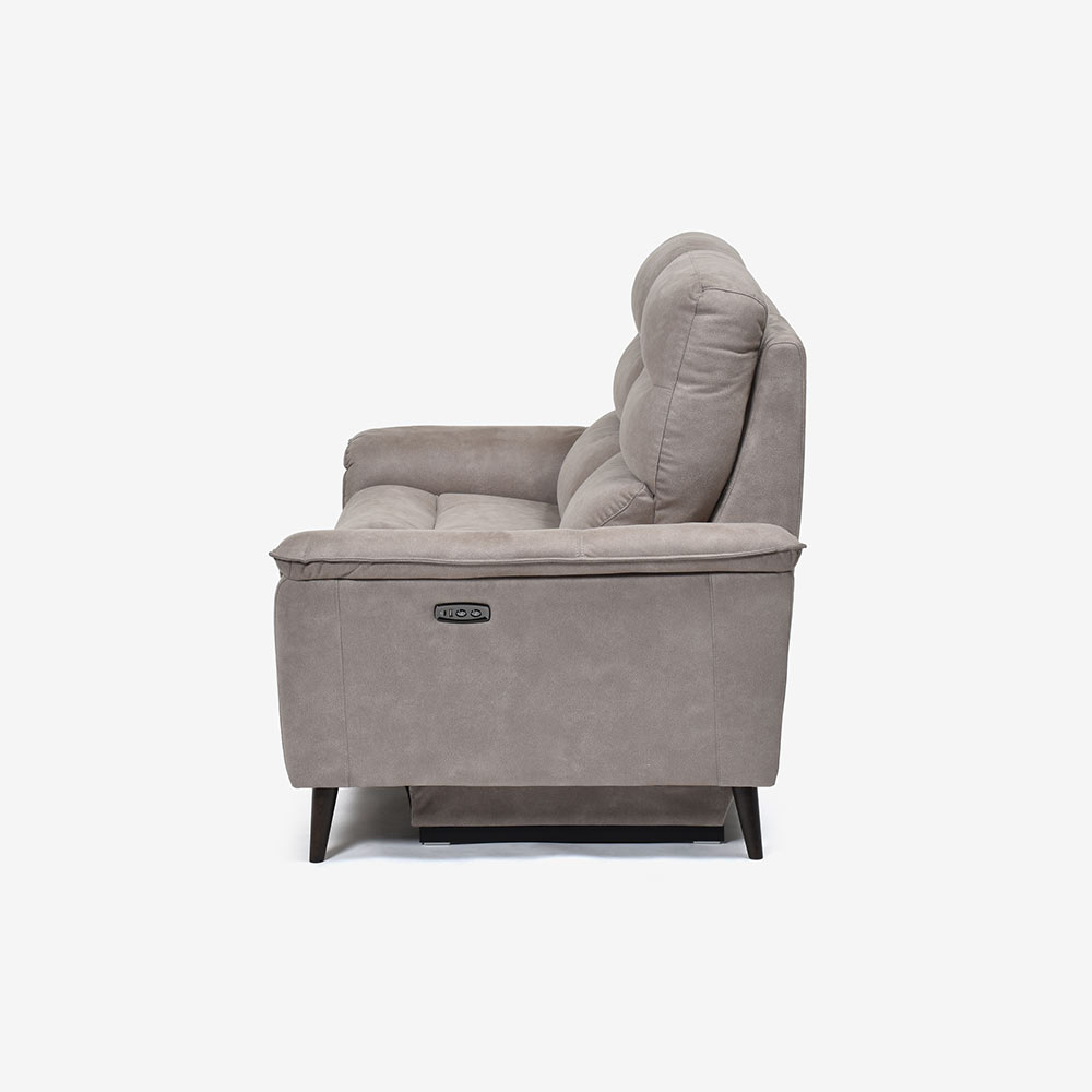 電動リクライニングソファ 3人掛け 幅190cm「レイーダ」布#B-946 シルバー色