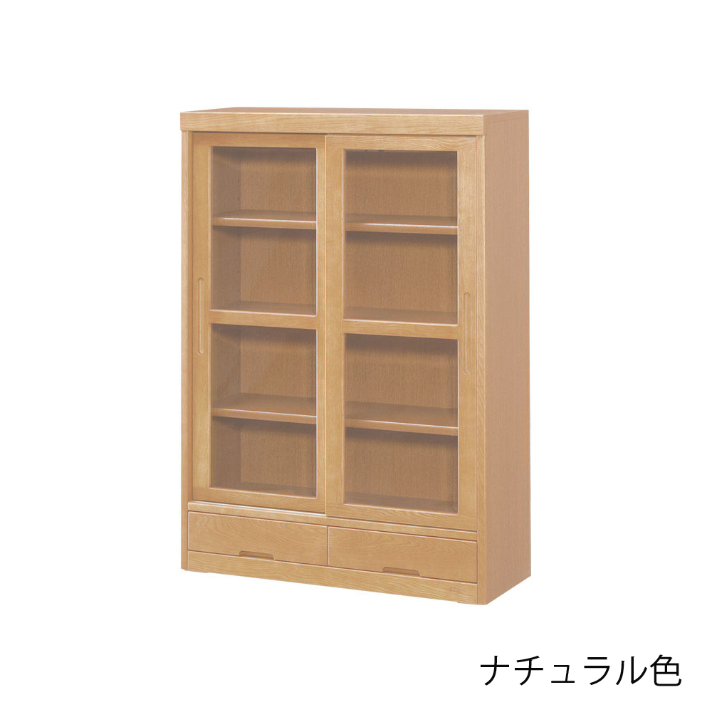 浜本工芸　書棚「No.8604H・No.8600H・No.8608H」引き戸タイプ 幅85.1cm 全3色