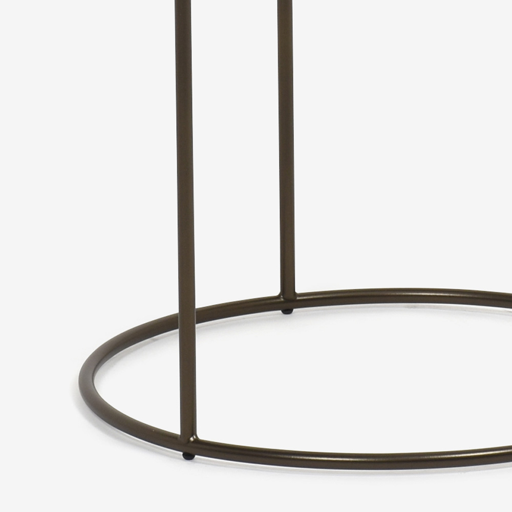 Calligaris(カリガリス)サイドテーブル 「Atollo CS/5098-P」丸42.5cm 天板セラミック ホワイトマーブル色