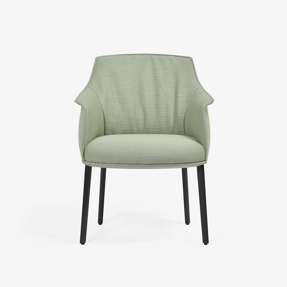 PoltronaFrau（ポルトローナ・フラウ）ダイニングチェア（アーム付き）「アーチボルドラージ」布ピスタチオ色　#C Pistachio