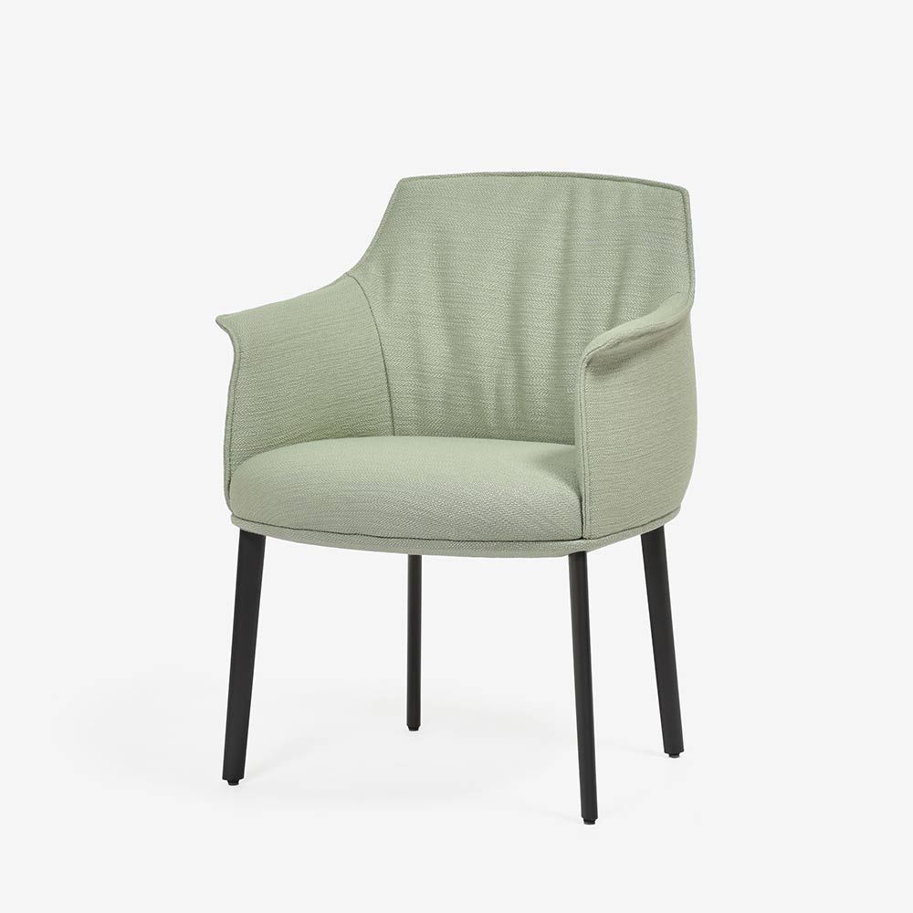 PoltronaFrau（ポルトローナ・フラウ）ダイニングチェア（アーム付き）「アーチボルドラージ」布ピスタチオ色　#C Pistachio