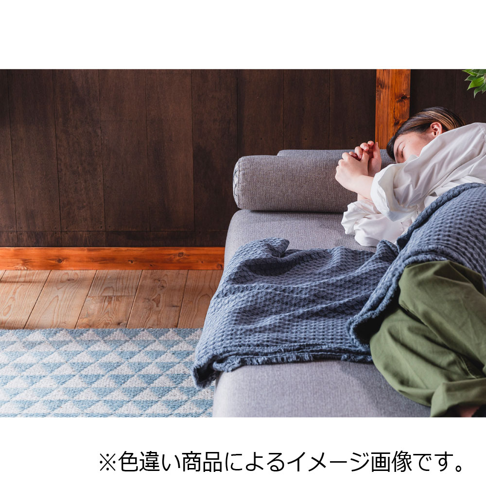 ソファベッド「ハーシー」幅191cm 布ブルー色【オンラインショップ限定品】