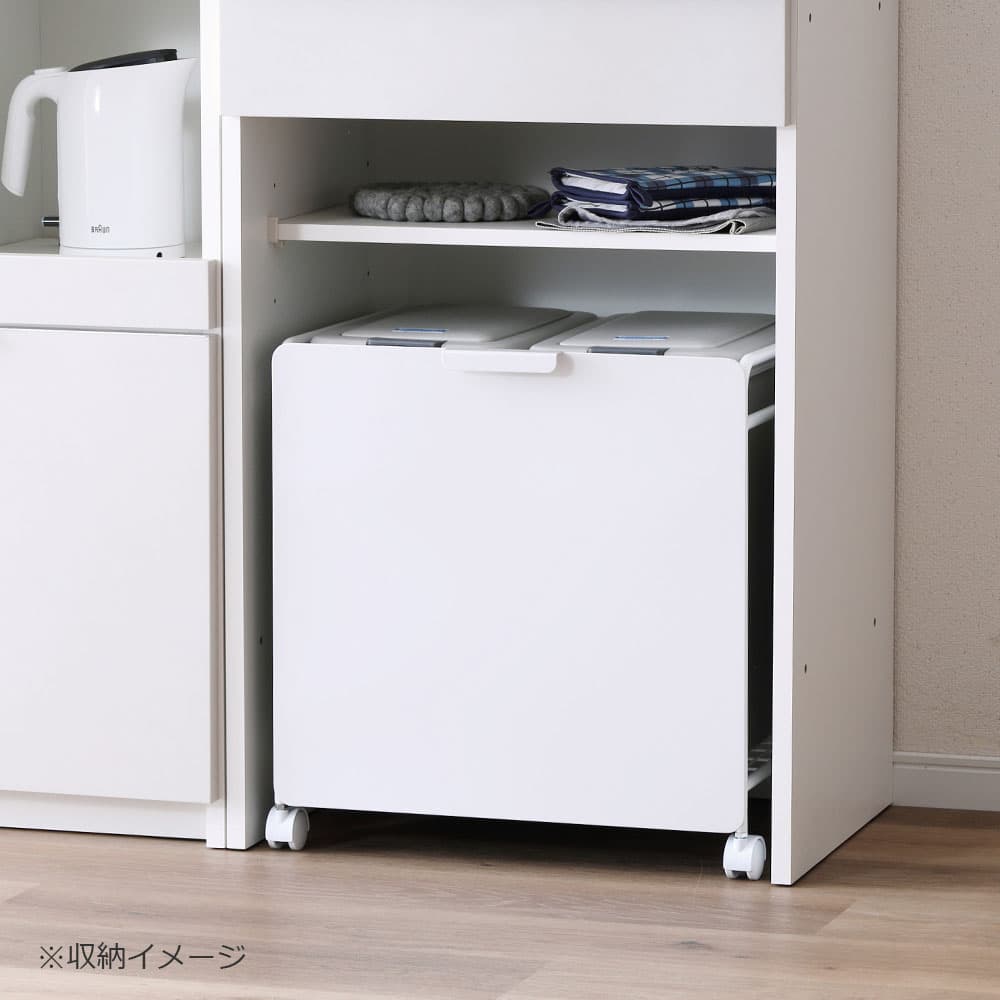 ダストボックスワゴン 分別ペール仕様 26.5L×2個付 幅50cm 全2色