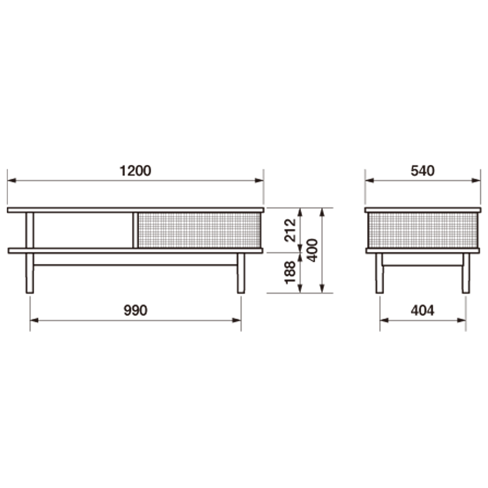 AKI＋（アキプラス）センターテーブル「JYABARA Ichimatsu ジャバラ イチマツ」幅120cm 材質2種 / 天板・底板2仕様 / 塗装2種類【受注生産品】