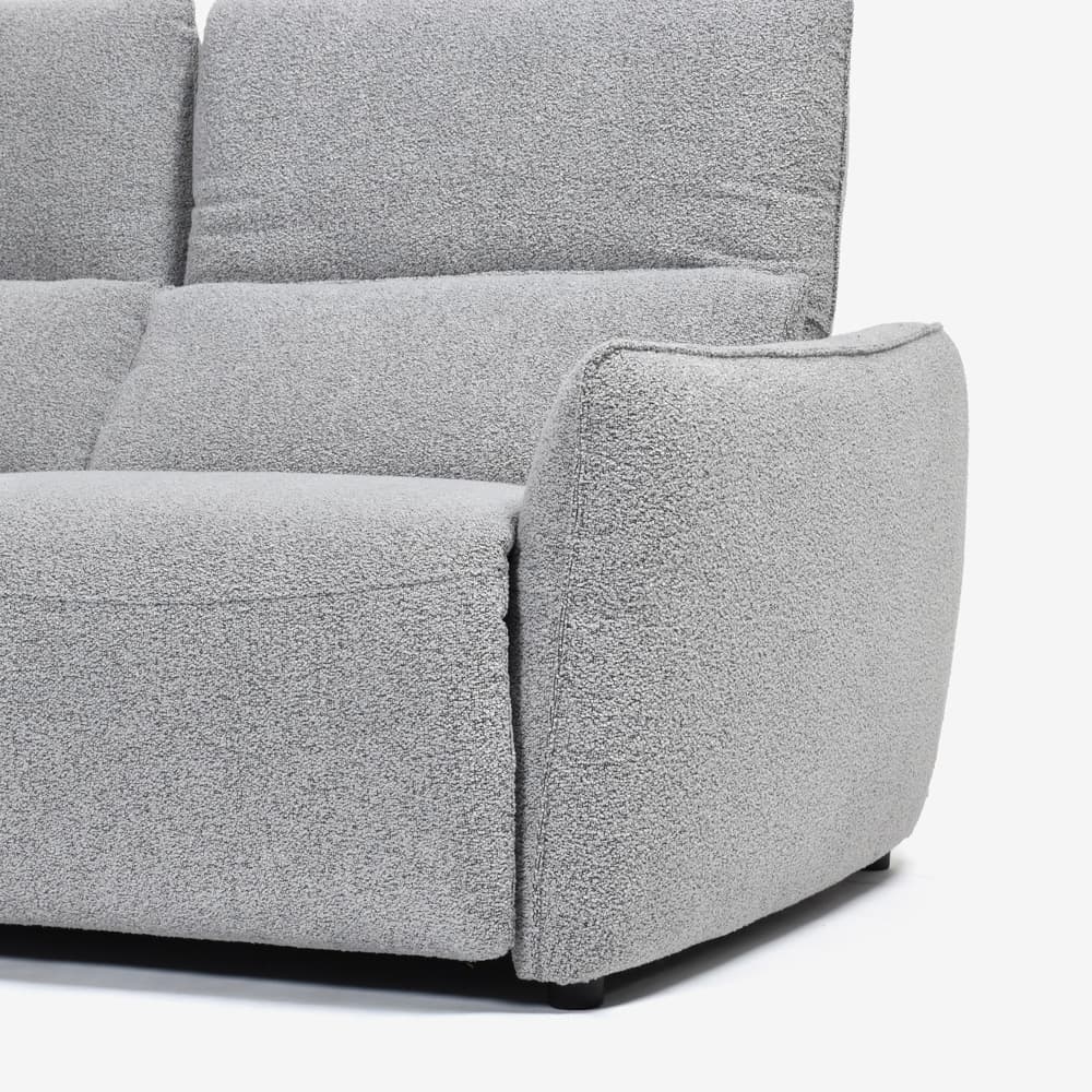 電動リクライニングソファ2点セット「ルッカ SD-524B（1モーター+3モーター）」幅192cm 布#CP430-3 グレー色【お手入れキットの特典付き】