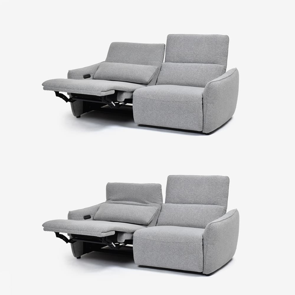 電動リクライニングソファ2点セット「ルッカ SD-524B(1モーター)」幅192cm 布#CP430-3 グレー色【お手入れキットの特典付き】