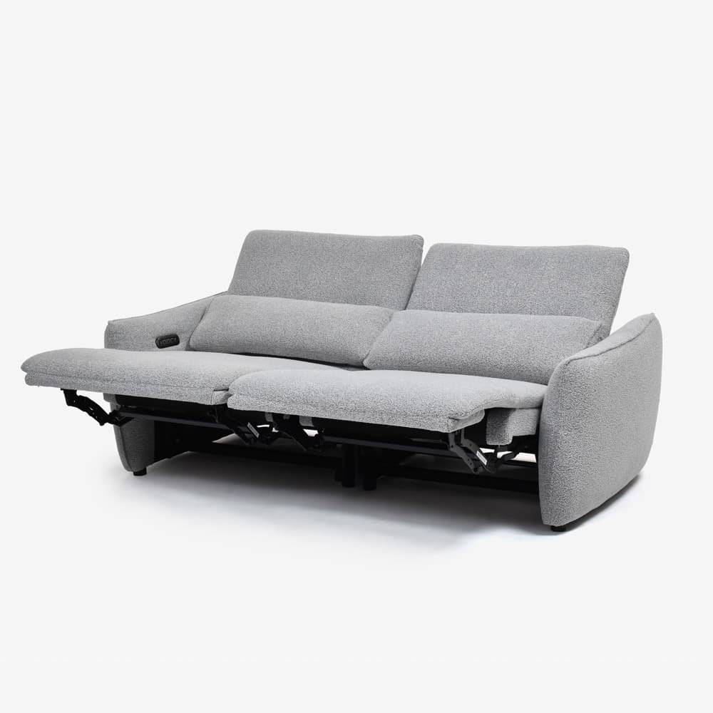 電動リクライニングソファ2点セット「ルッカ SD-524B(1モーター)」幅192cm 布#CP430-3 グレー色【お手入れキットの特典付き】