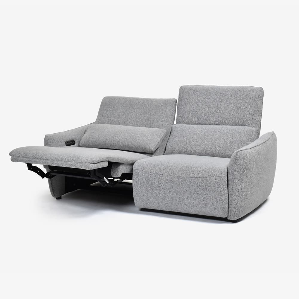 電動リクライニングソファ2点セット「ルッカ SD-524B(1モーター)」幅192cm 布#CP430-3 グレー色【お手入れキットの特典付き】