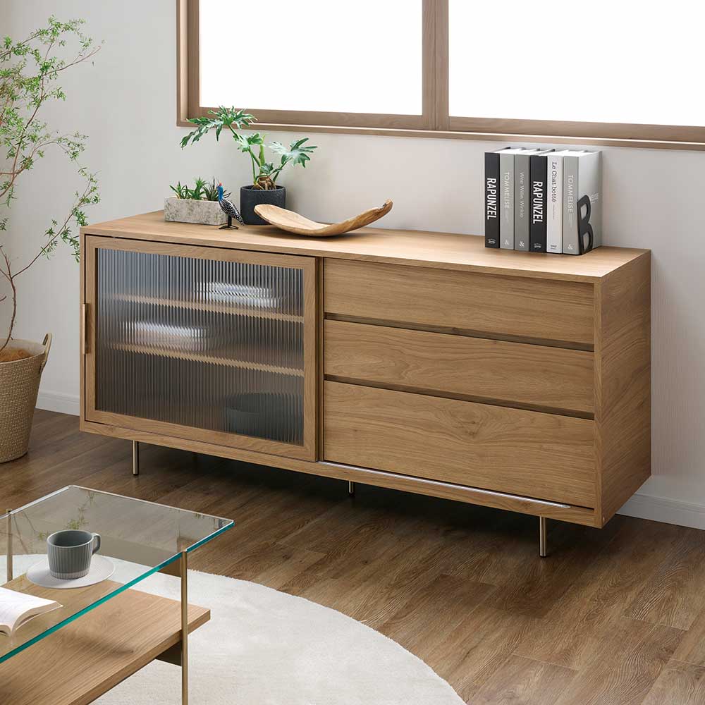 Pamouna（パモウナ）サイドボード「NWA-160C」幅160cm スライドドアタイプ 全4色【オンラインショップ限定品】