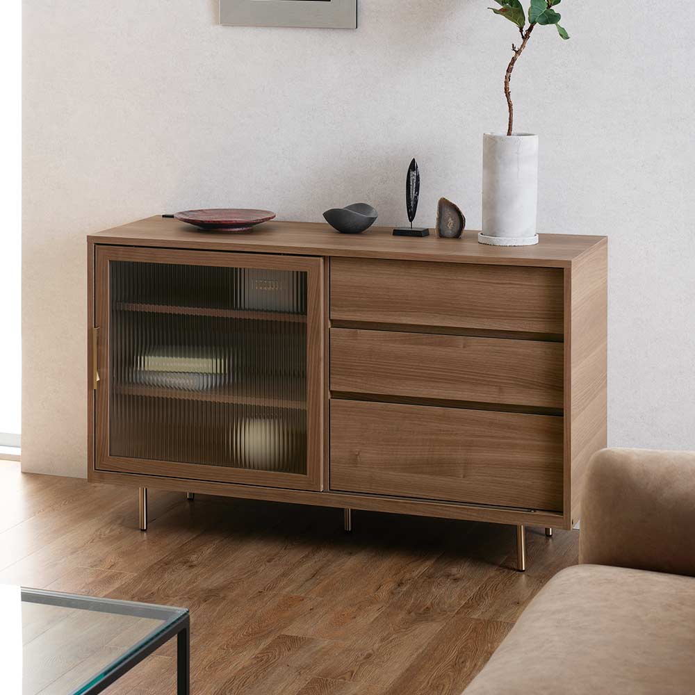 Pamouna（パモウナ）サイドボード「NWA-120C」幅120cm スライドドアタイプ 全4色【オンラインショップ限定品】