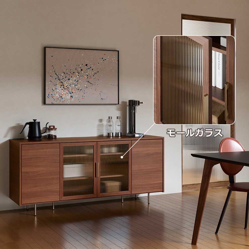 Pamouna（パモウナ）サイドボード「NWB-160C」幅160cm スイングドアタイプ 全4色【オンラインショップ限定品】