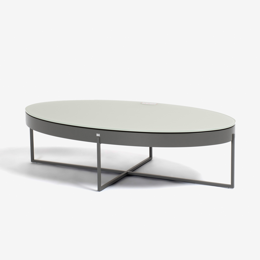 ROLF BENZ（ロルフベンツ） センターテーブル 「8440」 幅130cm ガラス天板 ･本体 グレー色/脚 アンブラグレー色