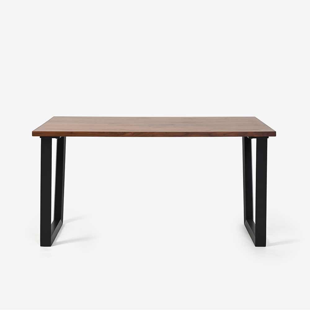 ダイニングテーブル「ラルコ」ウォールナット材天板　脚ブラック色 全3サイズ