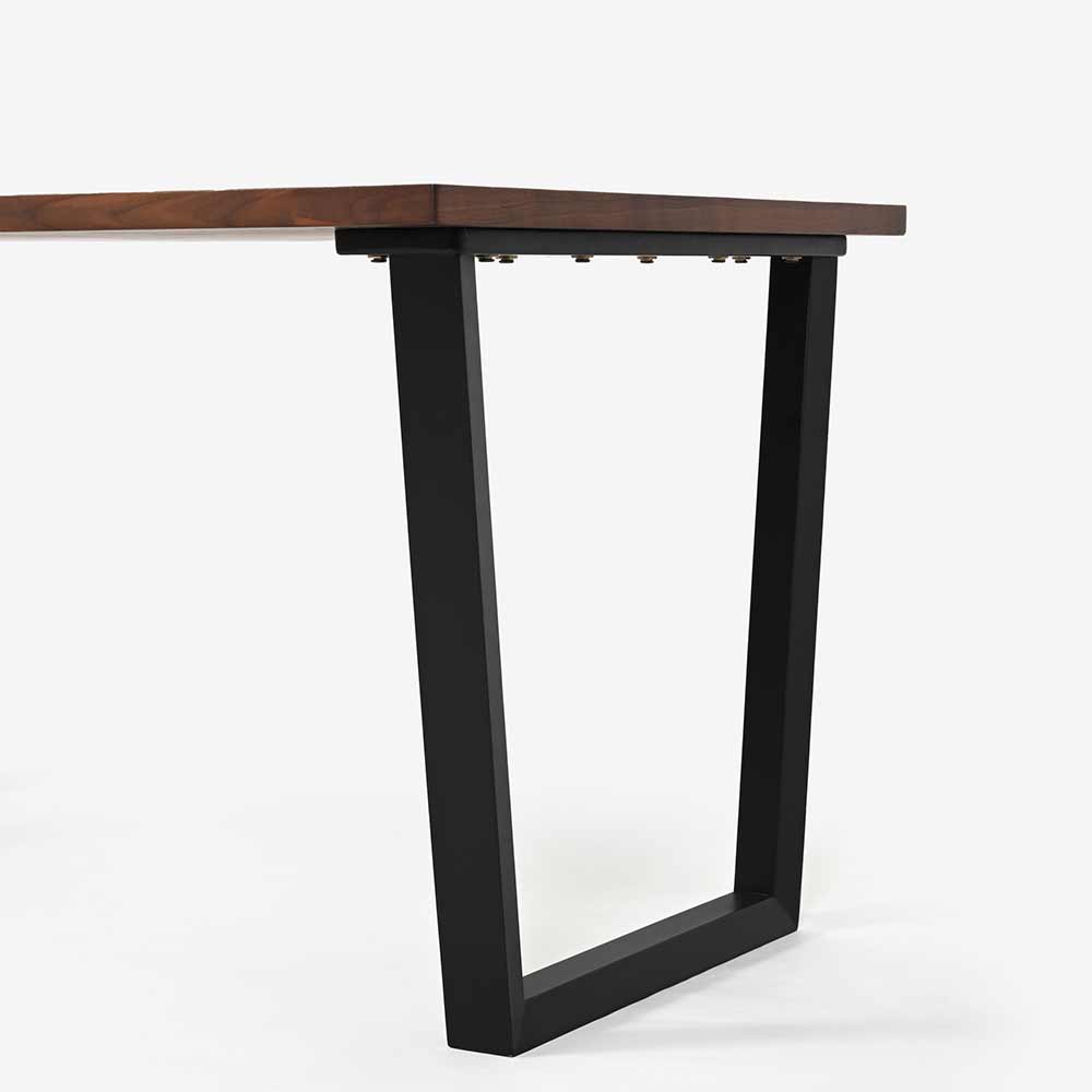 ダイニングテーブル「ラルコ」ウォールナット材天板　脚ブラック色 全3サイズ
