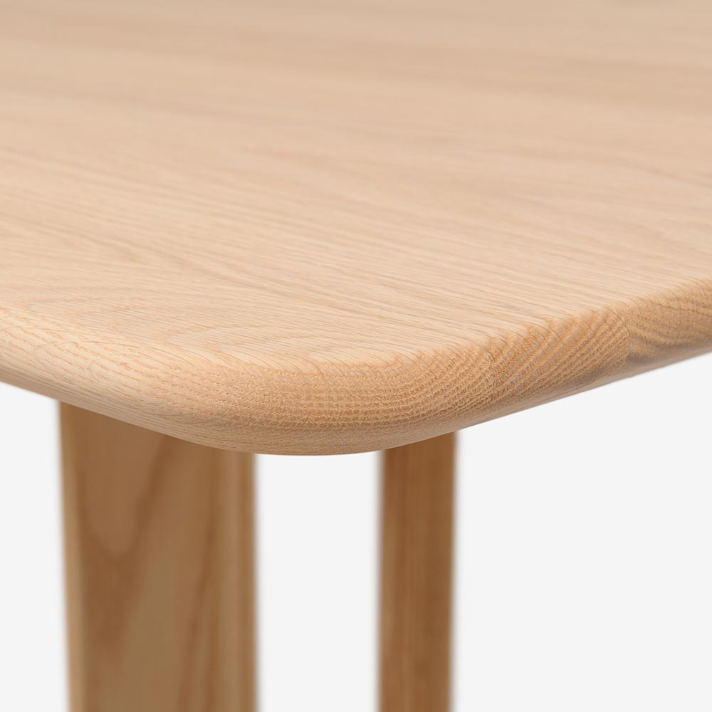 ダイニングテーブル「フィルプラス」R型 幅120cm 1本脚タイプ エッジデザイン3種 樹種・塗装色5種【受注生産品】