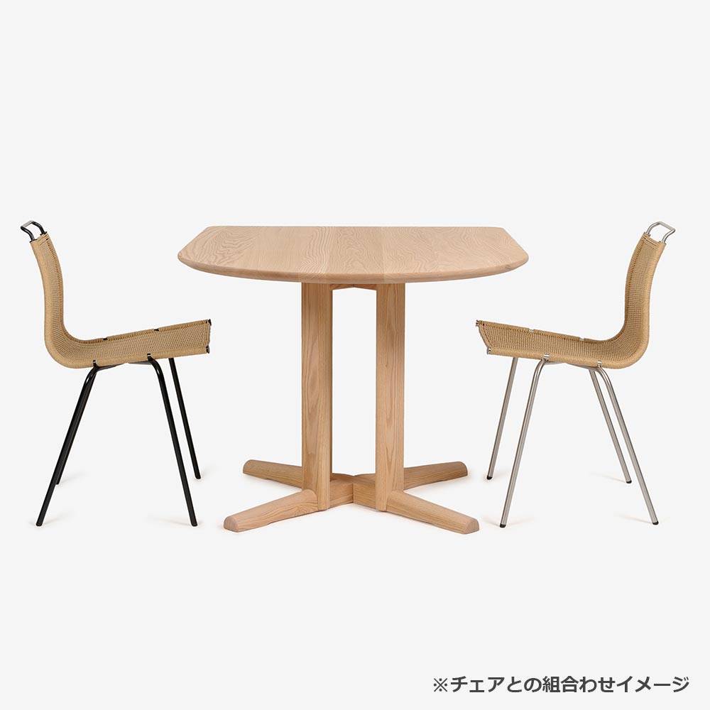 ダイニングテーブル「フィルプラス」R型 幅120cm 1本脚タイプ エッジデザイン3種 樹種・塗装色5種【受注生産品】