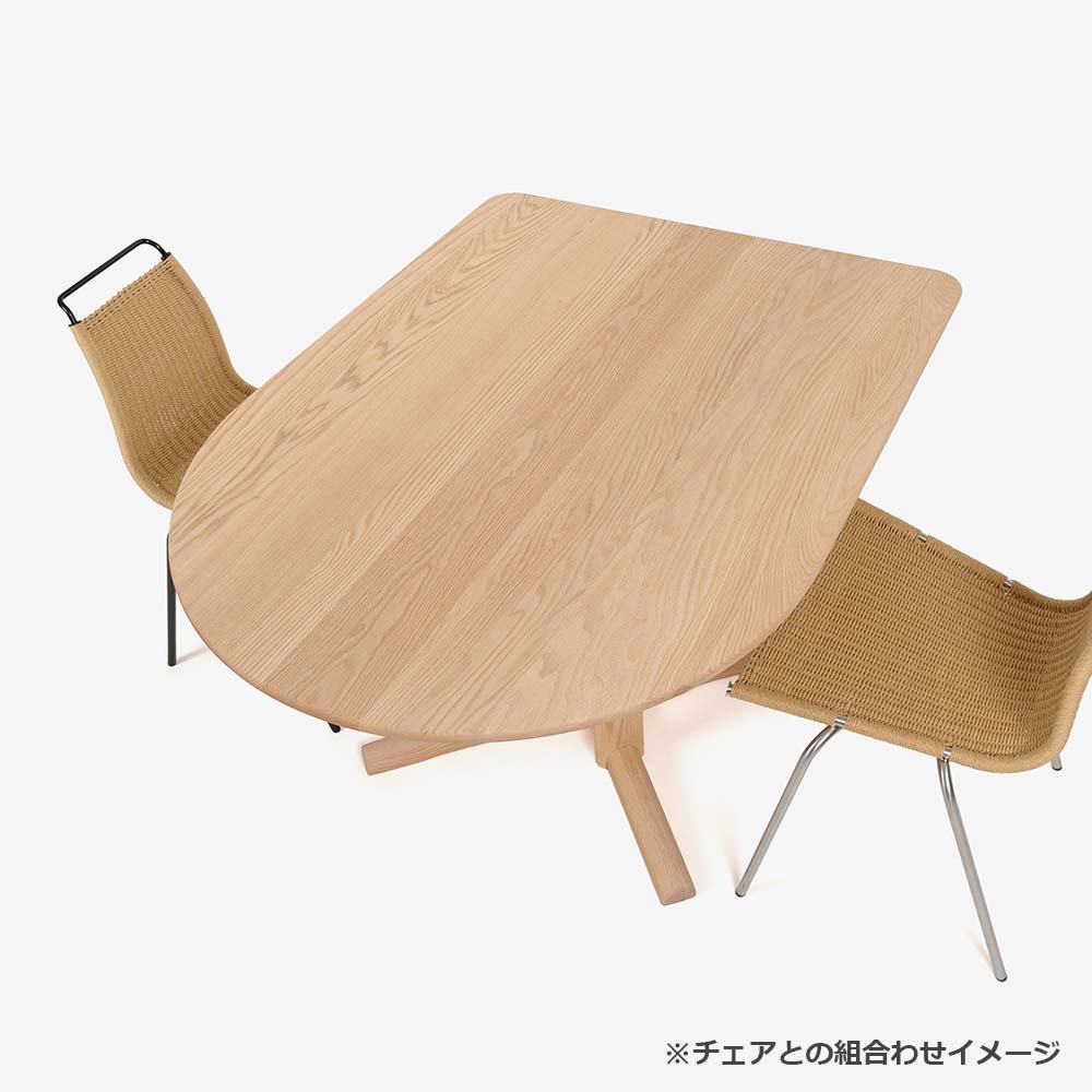 ダイニングテーブル「フィルプラス」R型 幅120cm 1本脚タイプ エッジデザイン3種 樹種・塗装色5種【受注生産品】