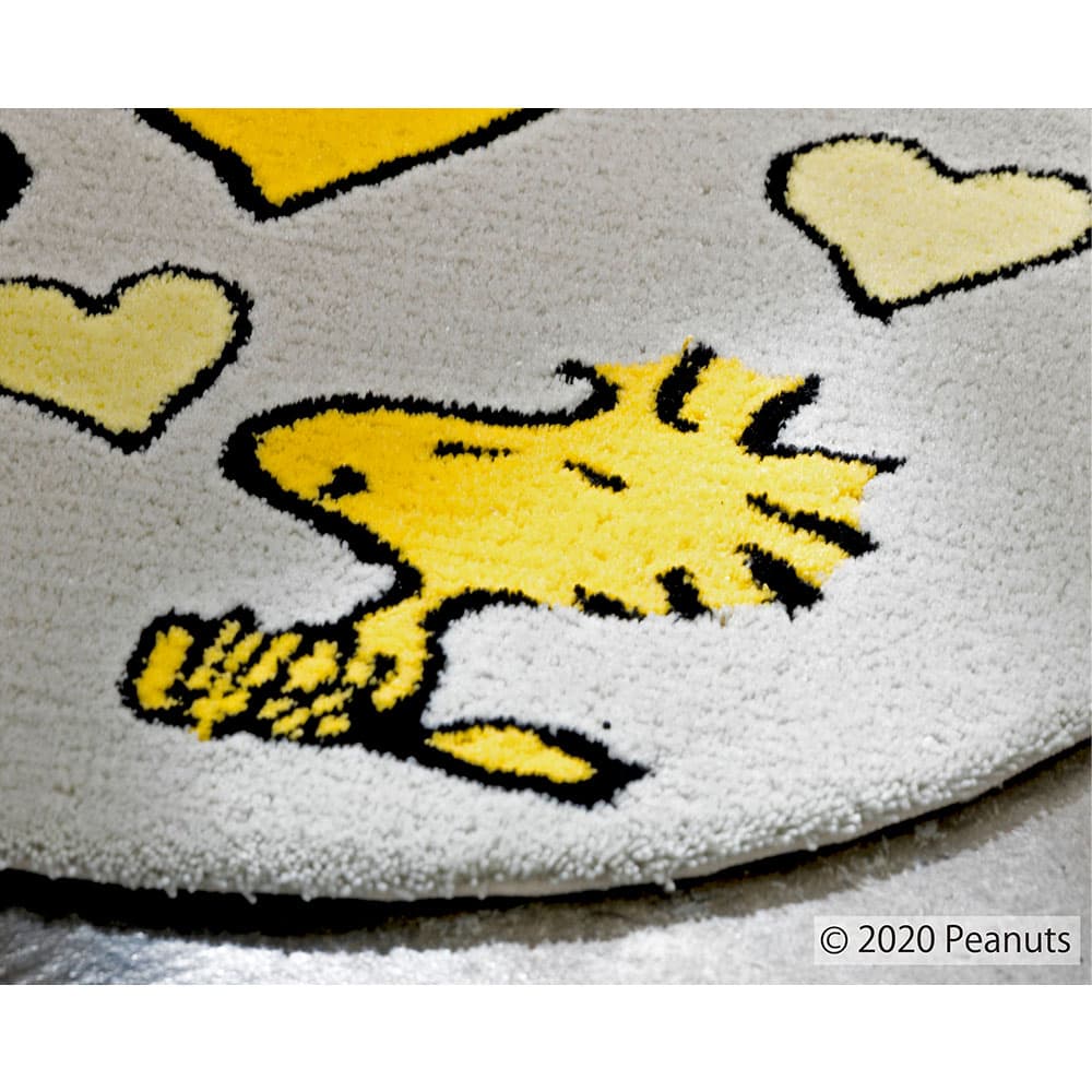 マット「スヌーピー ウッドストックラブマット」 丸65x65cm PEANUTS(ピーナッツ)