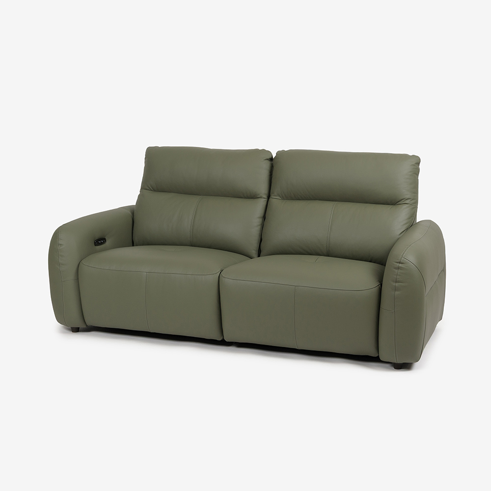 電動リクライニングソファ 3人掛け「L/S Motion 81(エルエスモーション81)」 幅210cm 革#H/S-697E セージグリーン色