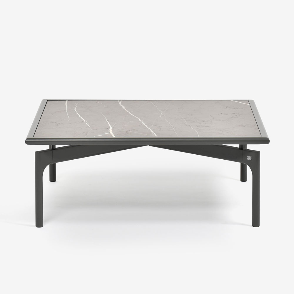 ROLF BENZ（ロルフベンツ）センターテーブル「901-222」幅84cm 天板:天然石グラファイトブラウン  フレーム:ビーチ材アンブラグレー色