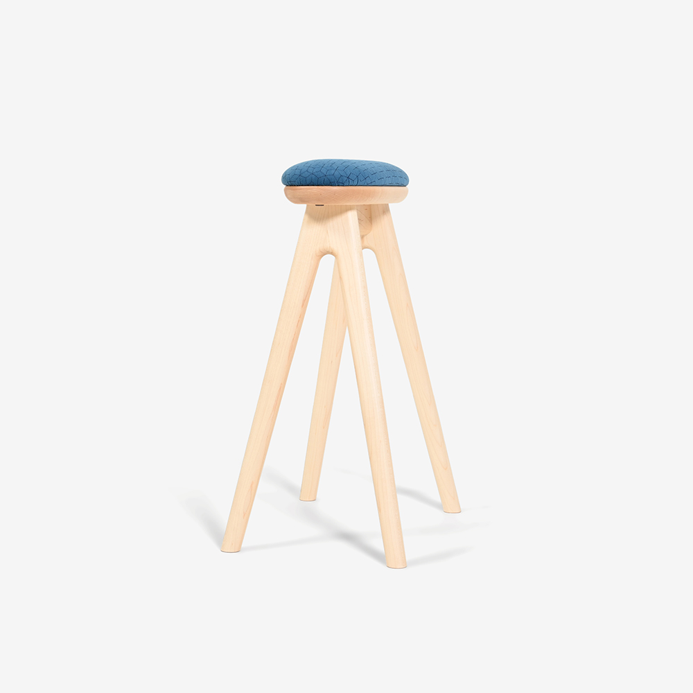 キッチンスツール「Friendly!! coupe kitchen stool SC338-1S58」MP-CL-AF765 ハードメープル材/布張り 座面高58cm【受注生産品】