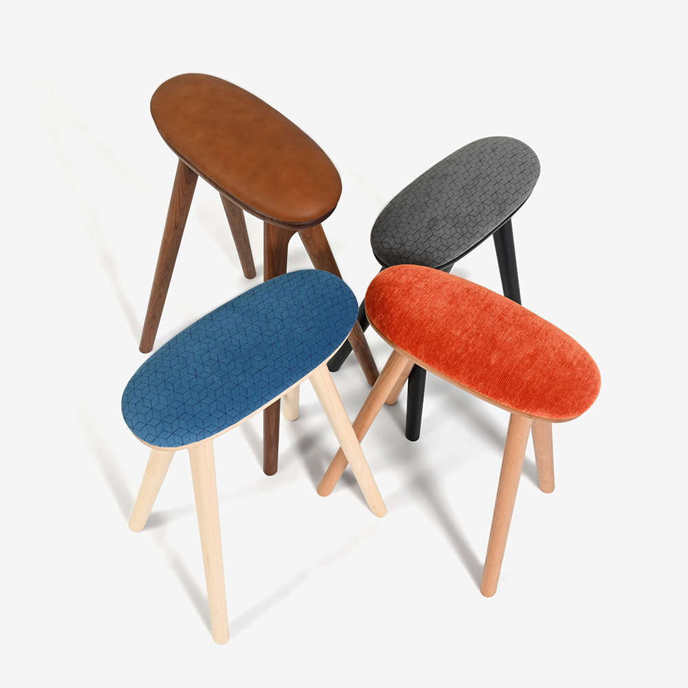 キッチンスツール「Friendly!! coupe kitchen stool SC338-1S58」MP-CL-AF765 ハードメープル材/布張り 座面高58cm【受注生産品】