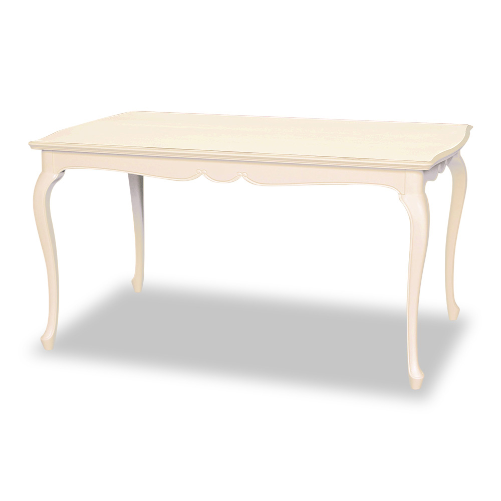 ダイニングテーブル「フルール WH」リンデン材ホワイトウォッシュ色 全3サイズ