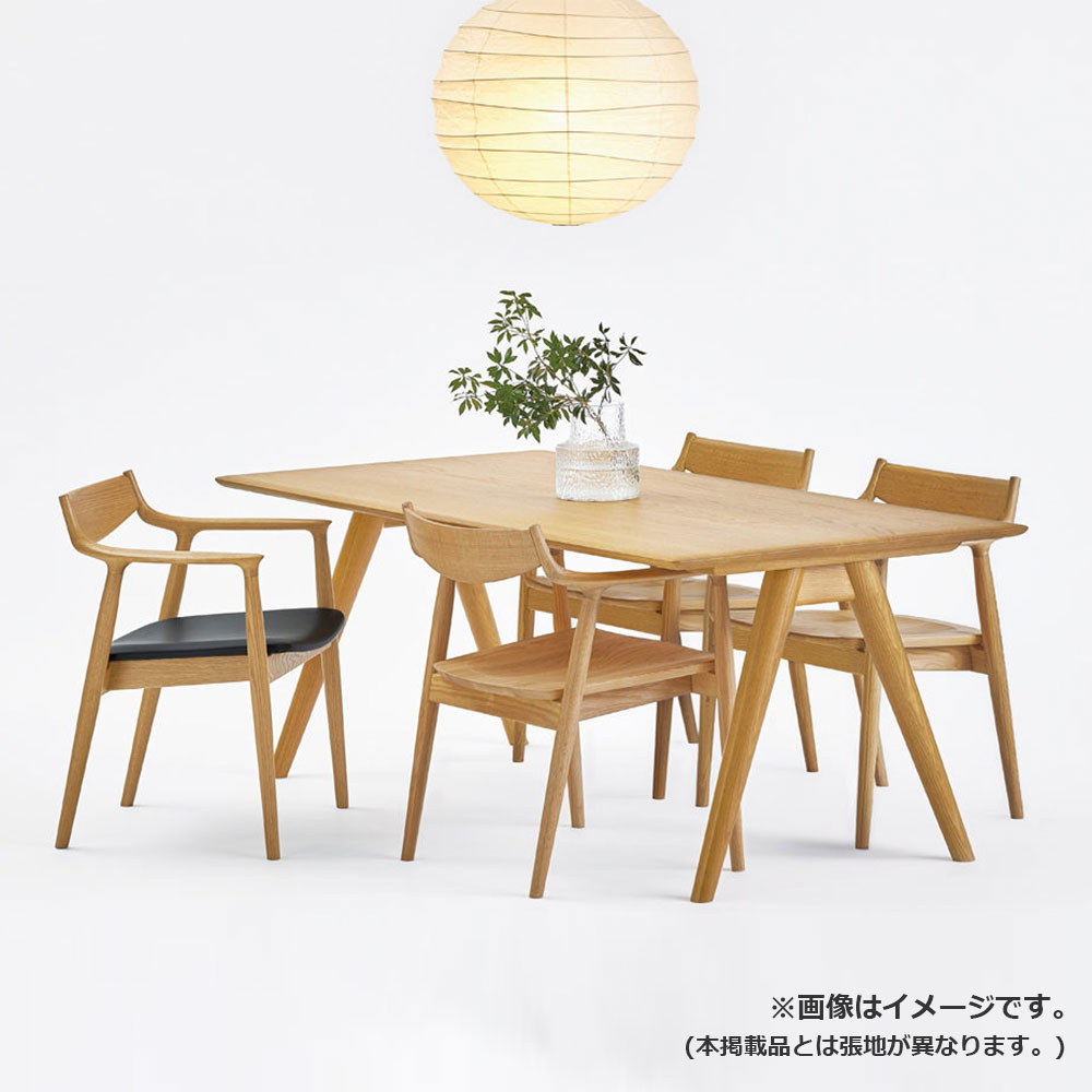 浜本工芸 ダイニングチェア（肘付き）「DA-7804」オーク材 ナチュラル色 布#ウィロー1271［No.7800］