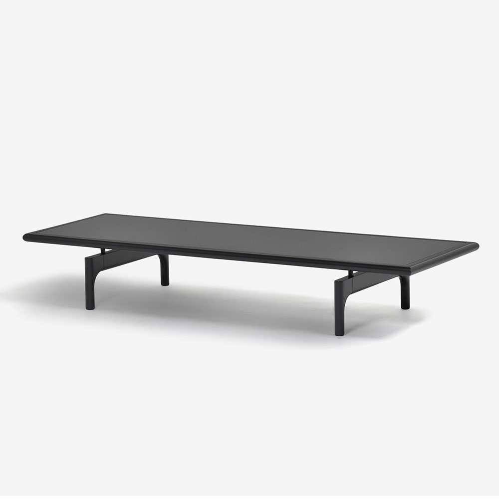 ROLF BENZ（ロルフベンツ）センターテーブル「901-313」幅126cm 天板:ガラスブラック色 フレーム:ビーチ材ブラック色