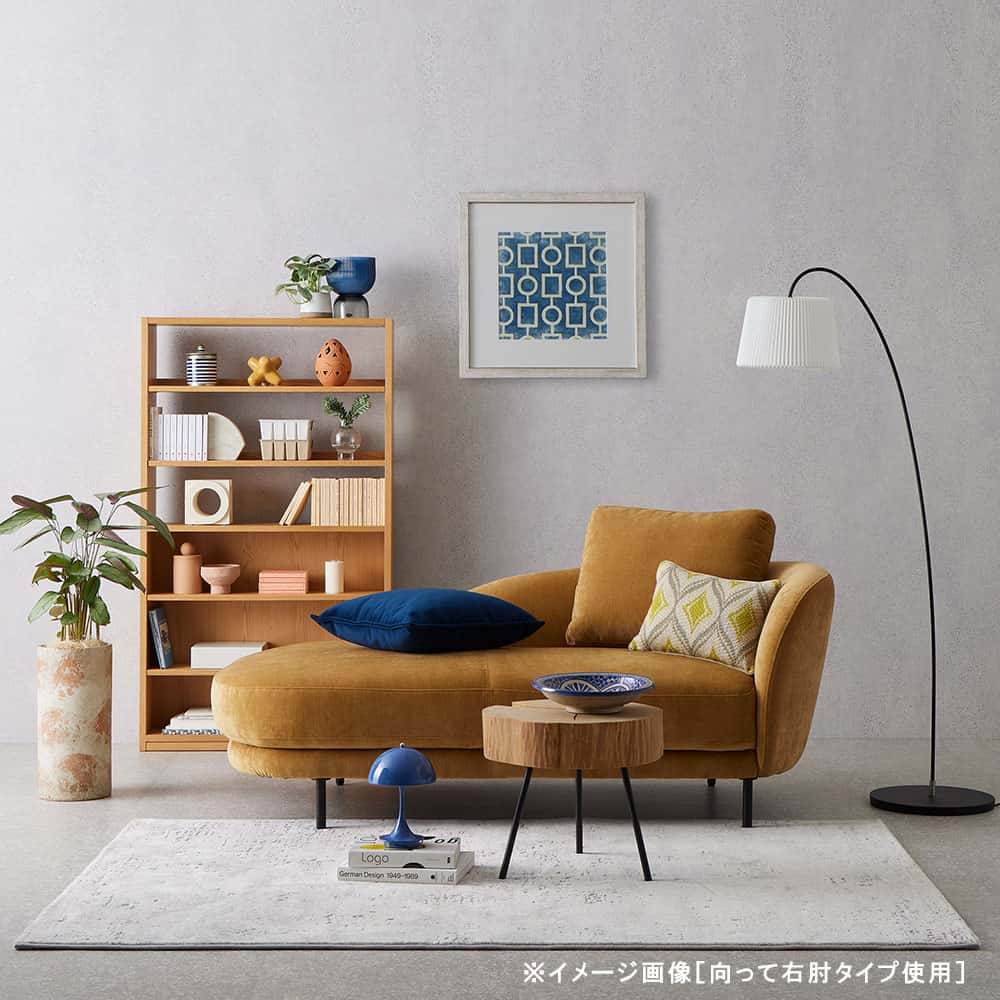 変形ラブソファ 向って左肘「ニーデ (DBL)」幅170cm 布#3カナフェンネルシード【受注生産品】