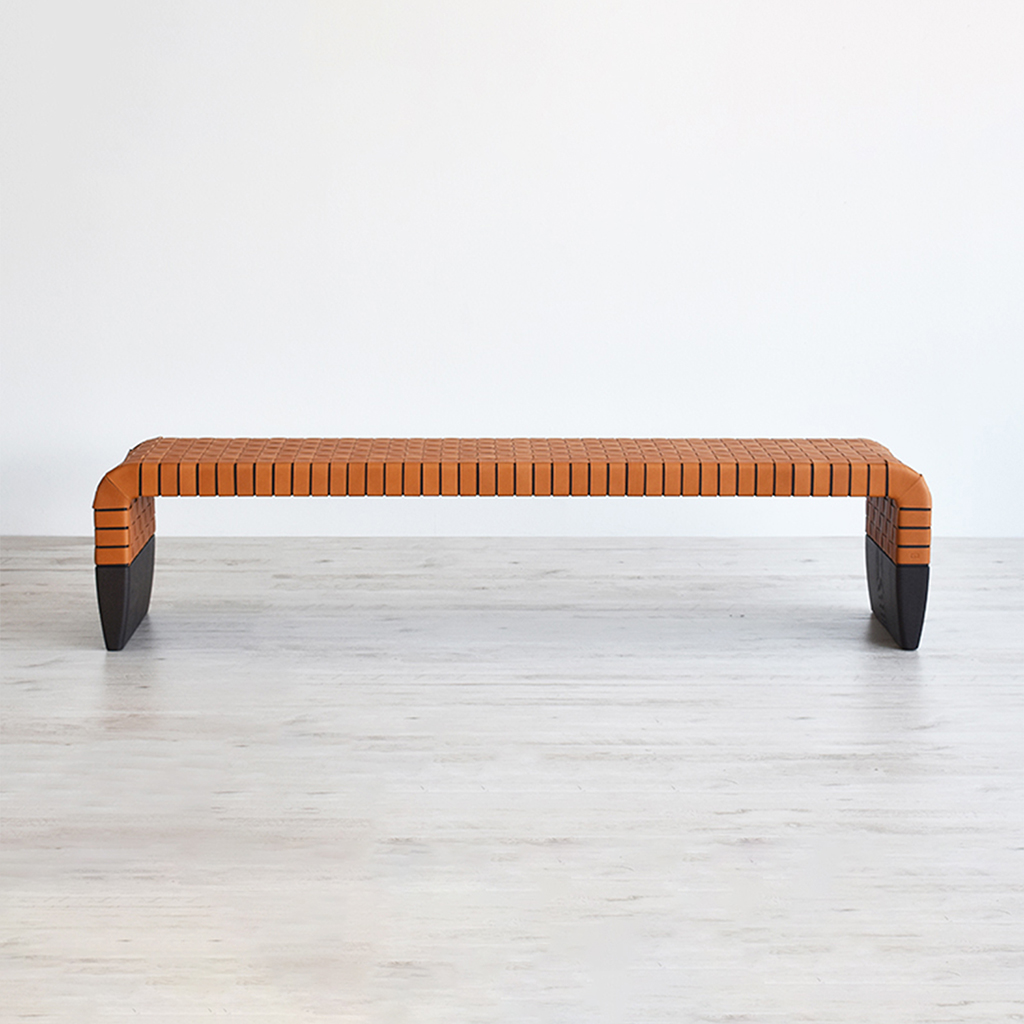 PoltronaFrau（ポルトローナ・フラウ）ベンチ「ブレラ」革キャメル色