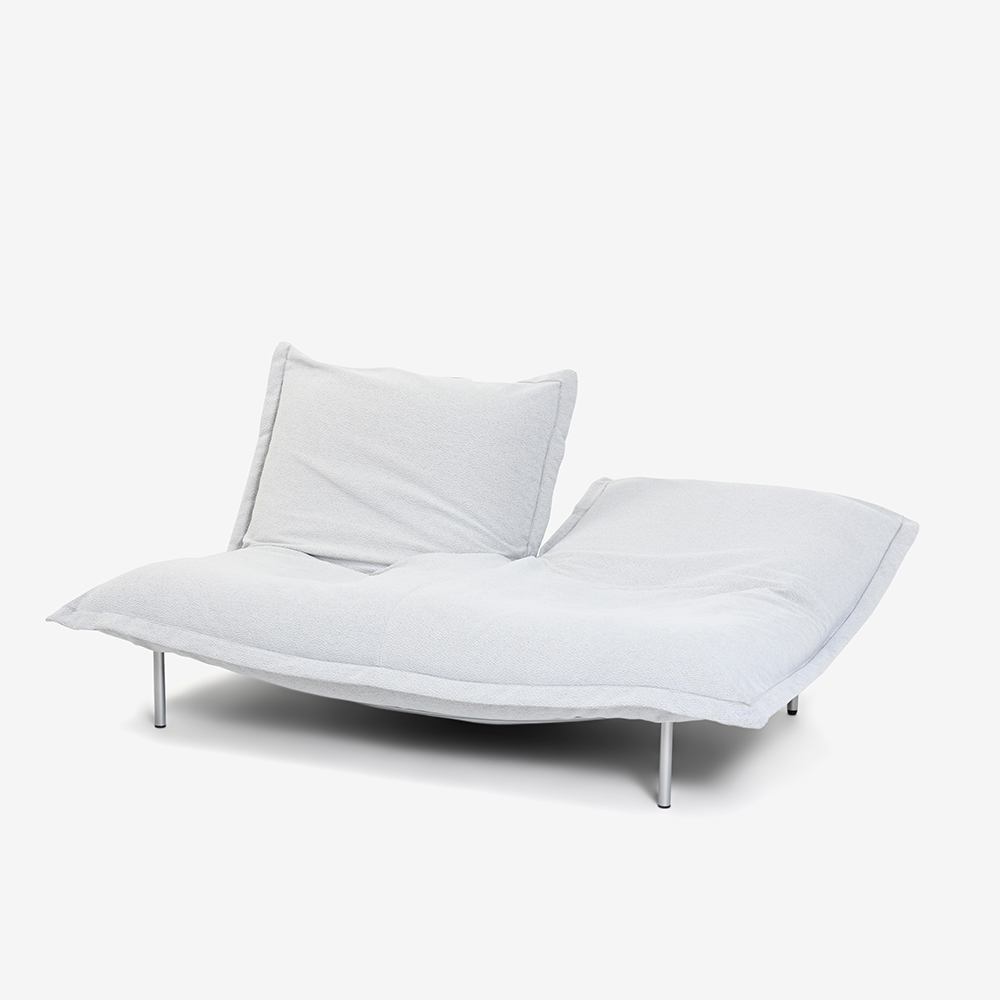 ligne roset（リーン・ロゼ）ラブソファ「ロゼカラン1」リクライニング付き 2人掛け 幅175cm 布＃RG394 脚シルバー【受注生産品】