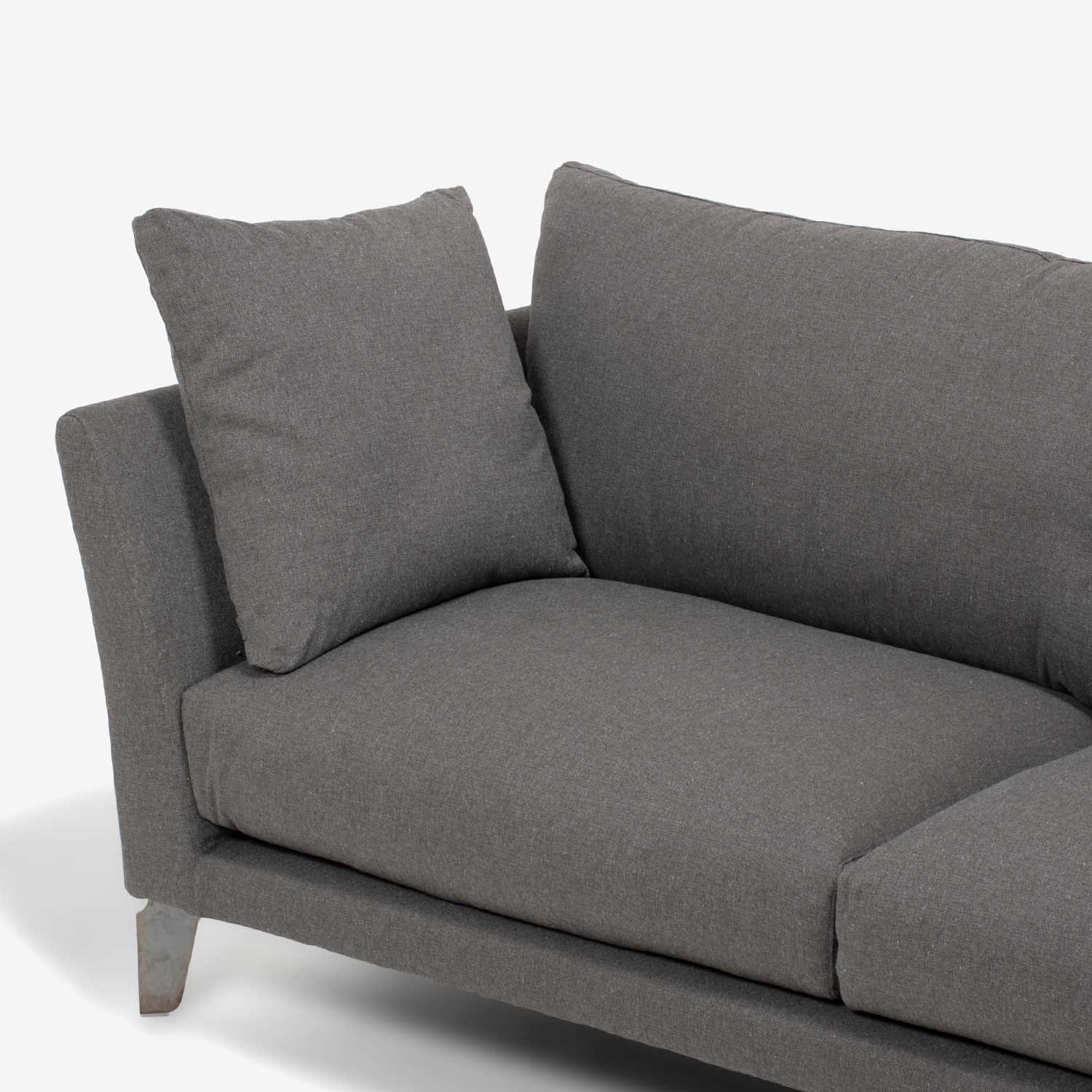 erba（エルバイタリア）ソファ「オーロラ」幅202cm 布グレー色