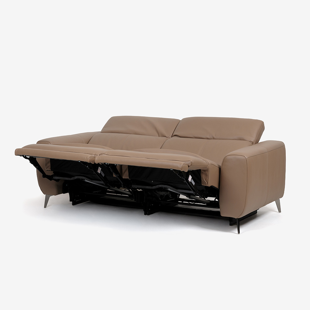 電動リクライニングソファ 3人掛け「L/S Motion 82(エルエスモーション82)」 幅212cm 革#J-RY/S-586E フォーン色【お手入れキットの特典付き】