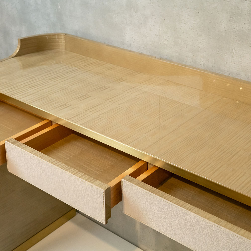 ドレッサー「CORZA コルザ No.1」ミラー付き シカモア（SK-12）/革テルマール#0893 【受注生産品】