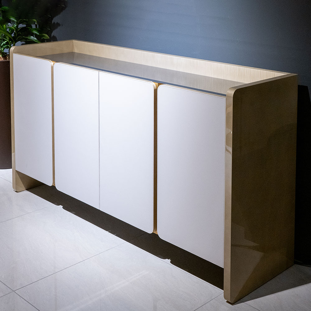 サイドボード「CORZA コルザ No.1」幅160cm シカモア(SK-12)/革テルマール#0893【受注生産品】