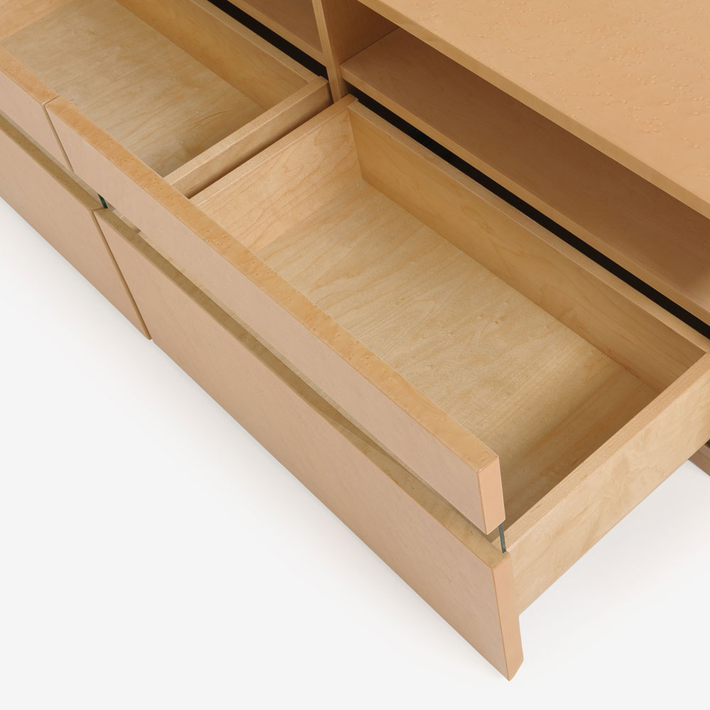 テレビボード「ペルレ2」幅200cm メープル材 パールメープル色【受注生産品】