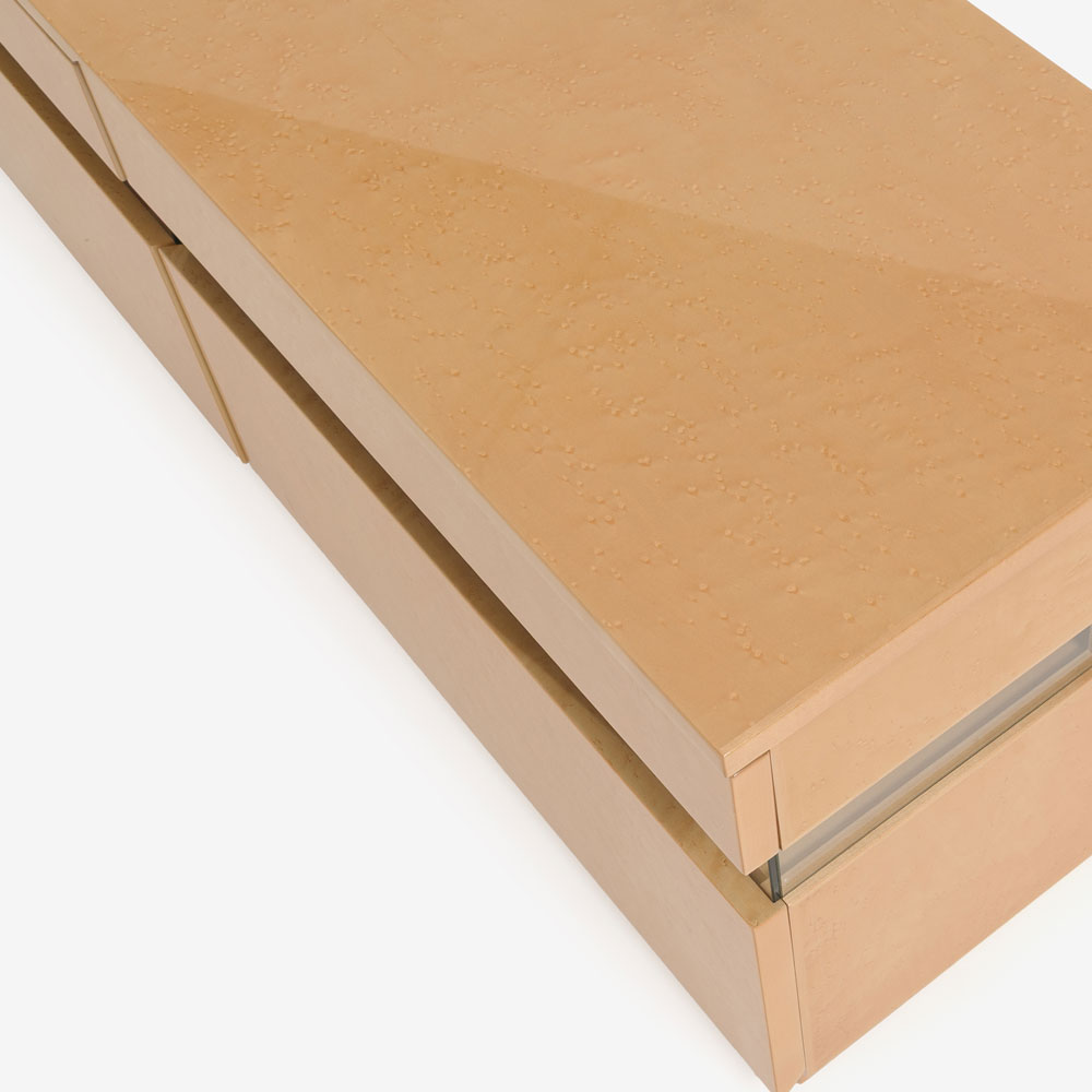 テレビボード「ペルレ2」幅200cm メープル材 パールメープル色【受注生産品】