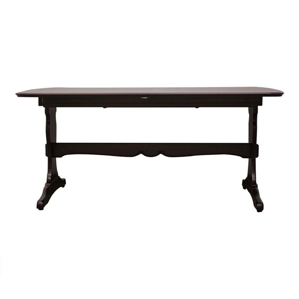伸長式ダイニングテーブル「フルール165 DM」幅165-205cm マホガニー材ダークブラウン色