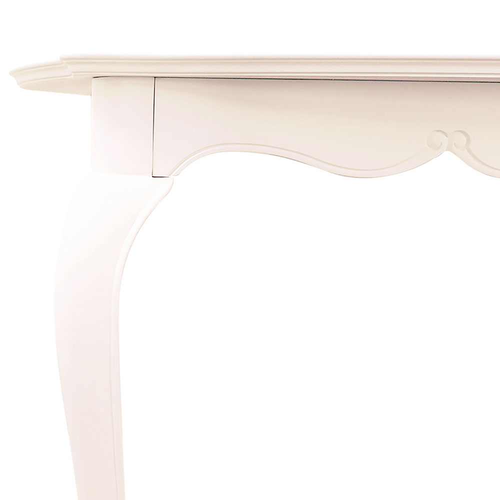 ダイニングテーブル「フルール WH」リンデン材ホワイトウォッシュ色 全3サイズ