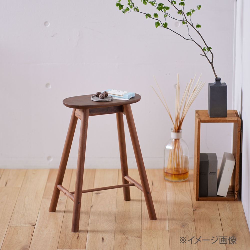 スツール「ルーベ 40Vハイ」高さ60cm ウォールナット材