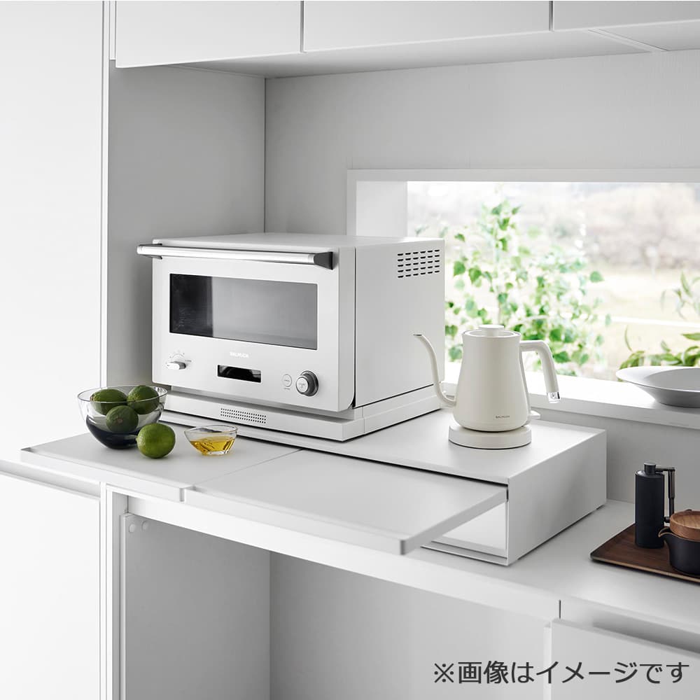 引出し＆スライドテーブル「タワー 1697」ホワイト 80x37cm