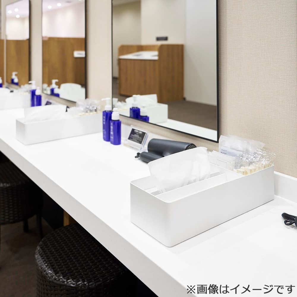 ペーパータオル&バニティオーガナイザー「タワー 10743」ホワイト