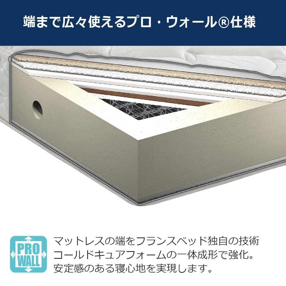 リクライニングマットレス「RX-HUD-Ag-PWM ミディアム」厚さ18cm 高密度連続スプリング 全2サイズ FranceBed(フランスベッド)