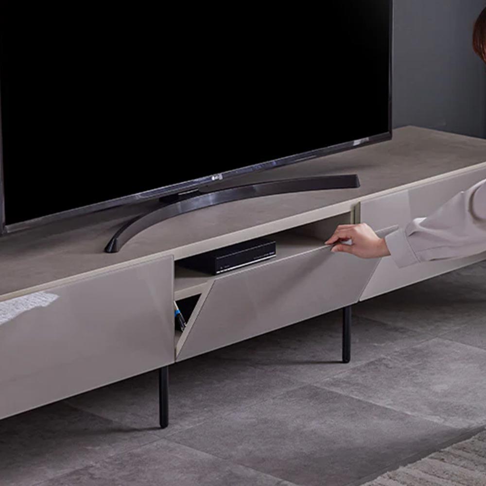 テレビボード「ハリス」GGY ガラスグレー色 全3サイズ(幅160cm・幅180cm・幅200cm)